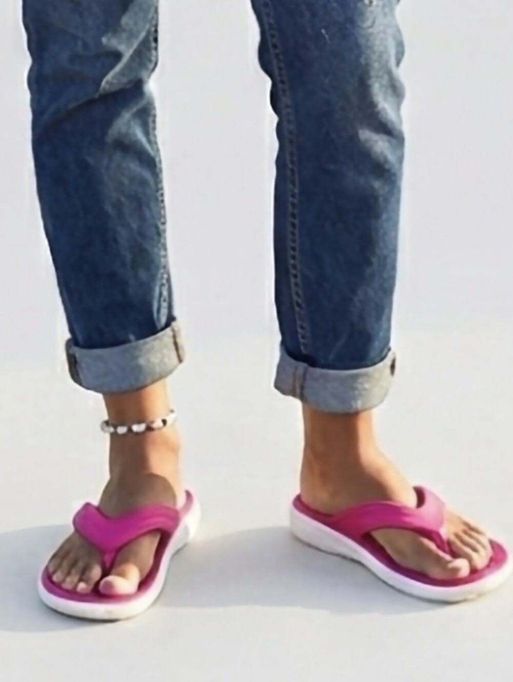 CROCS Hot Pink Slip-On Classic Flip Flops  Sandals